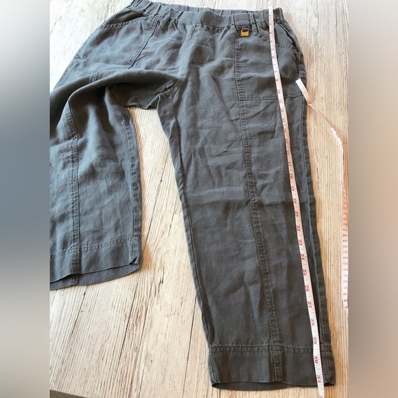 Ellen Tracey 100% Linen Crop CapriPants  Gray Pull On with Pockets size M - Picture 10 of 14